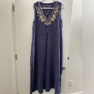 L Johnny Was Embroidered Gauze Dress